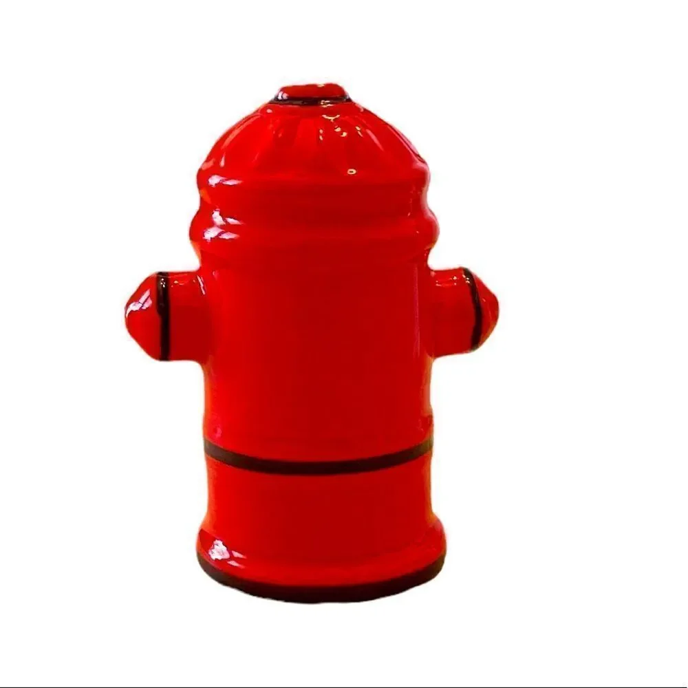 Salt And Pepper Ceramic Shakers Red Fire Hydrant & Dalmatian Dog